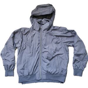 NWOT Athleta Jetset Bomber Jacket Gray Women’s XL Stowable Hood Side Zip